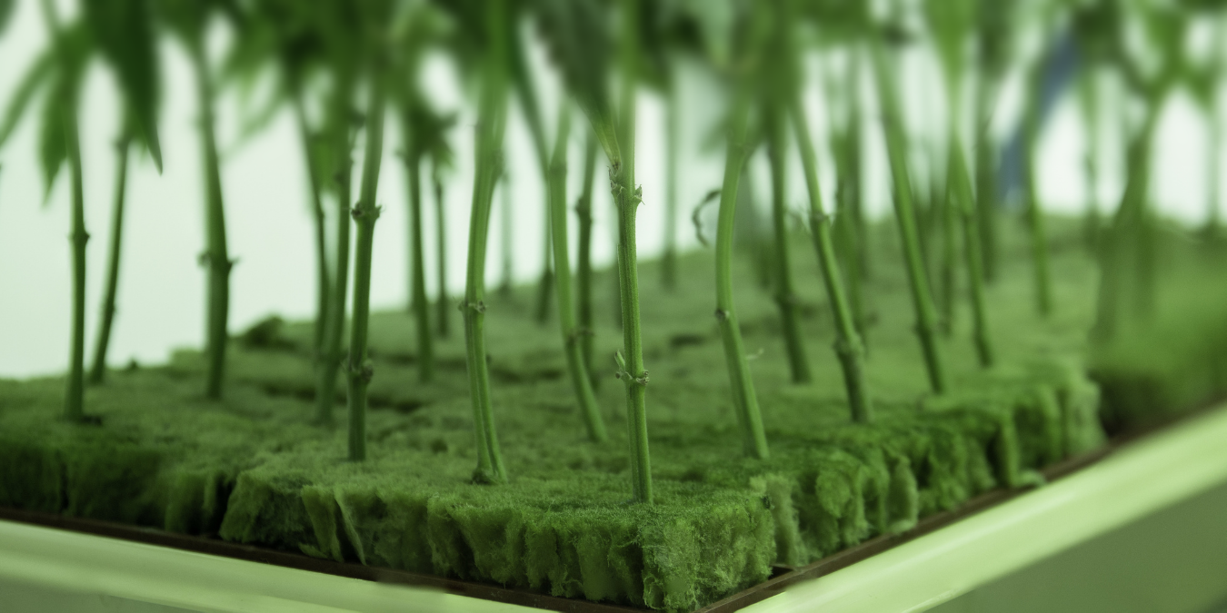 Cannabis clones in a tray